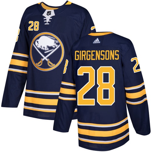 Men Adidas Buffalo Sabres 28 Zemgus Girgensons Navy Blue Home Authentic Stitched NHL Jersey
